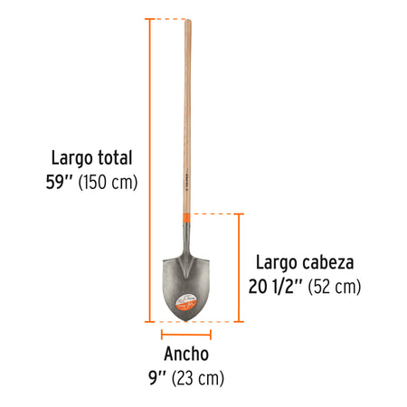 Pala irrigación Classic, mango largo 49', Truper