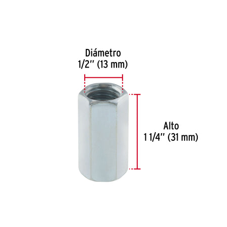 Bolsa con 2 tuercas cople, 1' acero galvanizado , FIERO