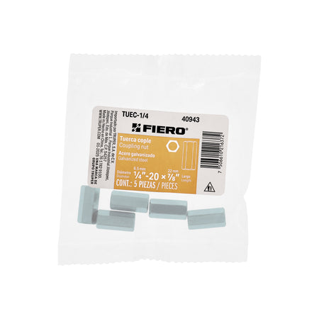 Bolsa con 2 tuercas cople, 1' acero galvanizado , FIERO