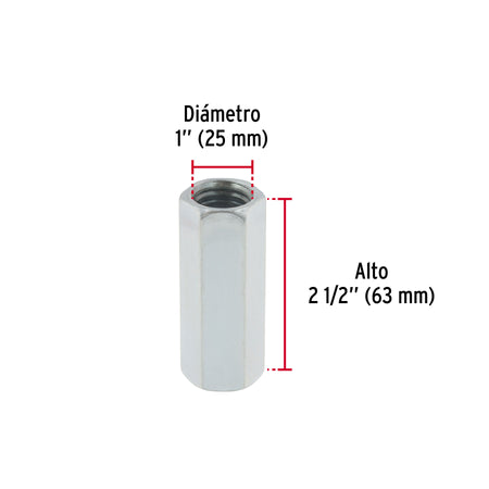 Bolsa con 2 tuercas cople, 1' acero galvanizado , FIERO