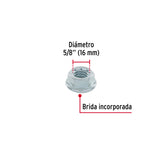 Bolsa con 15 tuercas flange, 5/8', acero galvanizado, FIERO