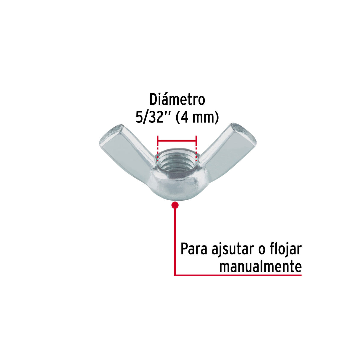 Bolsa con 180 tuercas tipo mariposa, 5/32' , FIERO