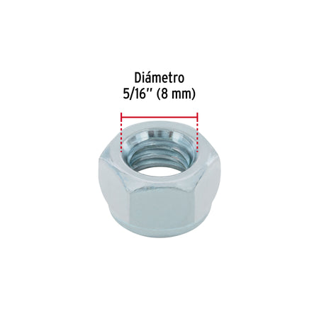 Bolsa con 150 tuercas de seguridad, 5/16' , FIERO