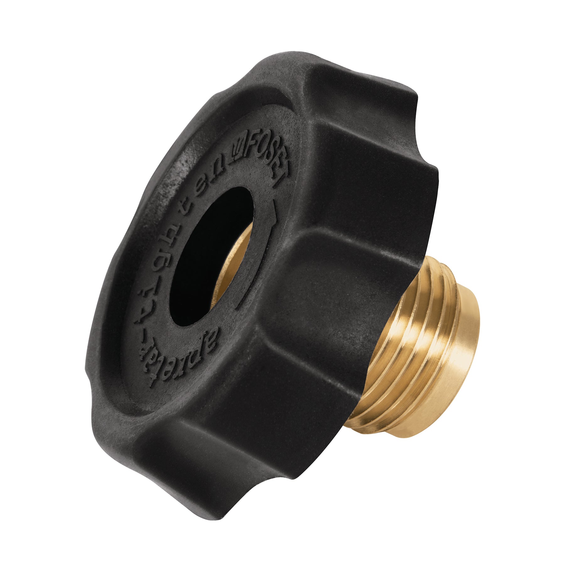 Tuerca izquierda de laton 7/8" con maneral plastico FOSET