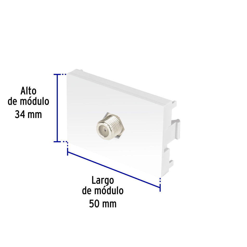 Toma de televisión blanco de 1.5 módulos, línea Lisboa