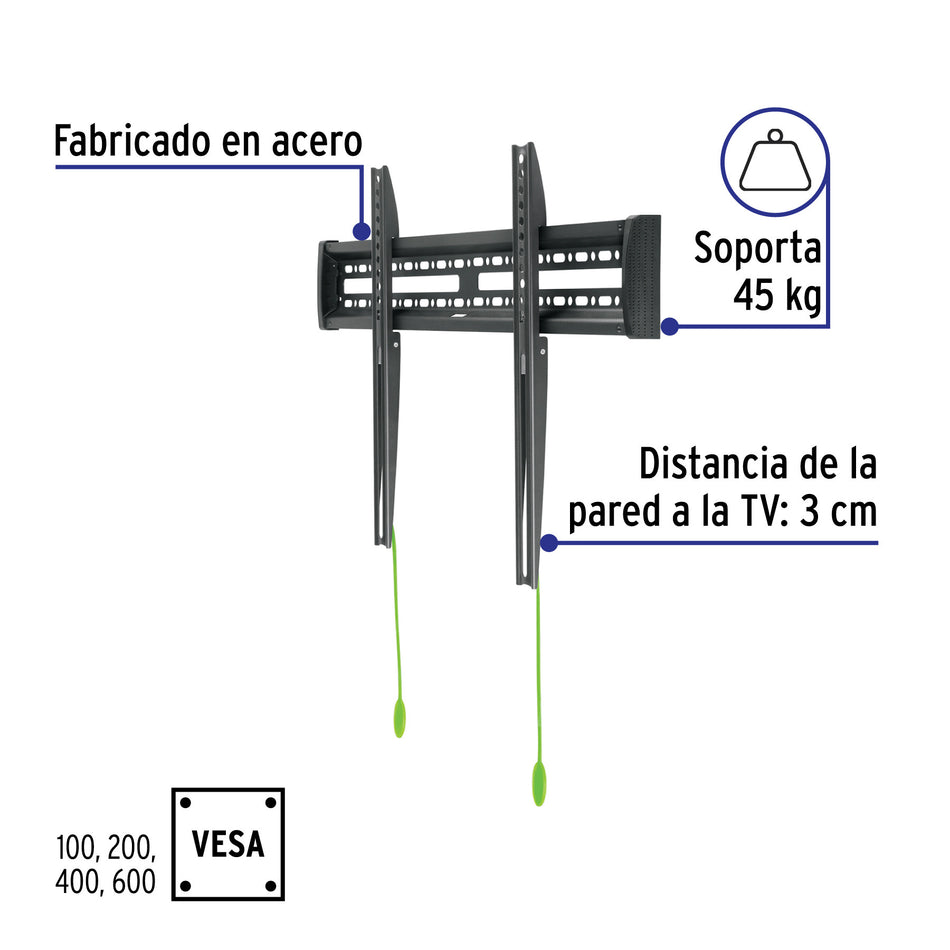 Soporte para pantallas de 32' a 70', fijo, Volteck