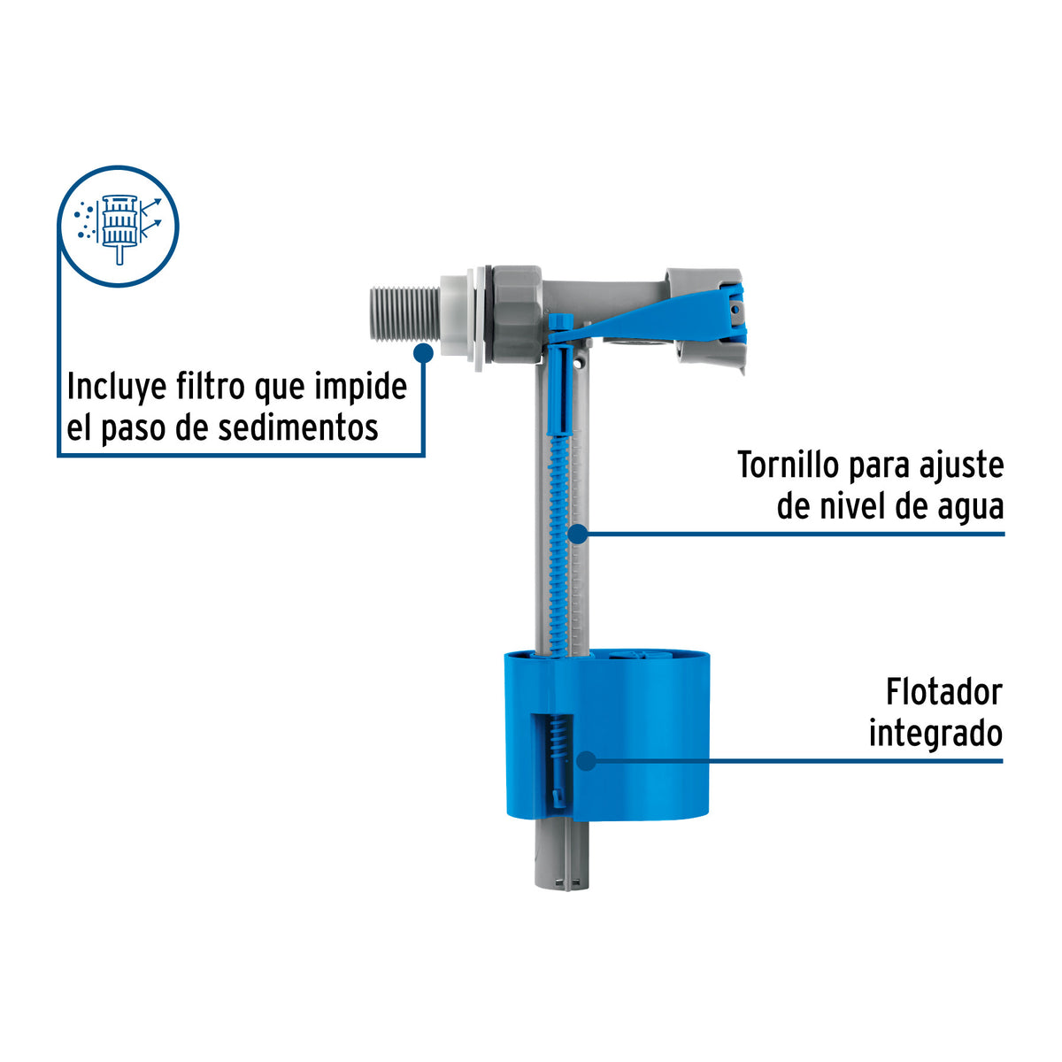 Valvula de llenado con flotador para tinaco 1/2" FOSET