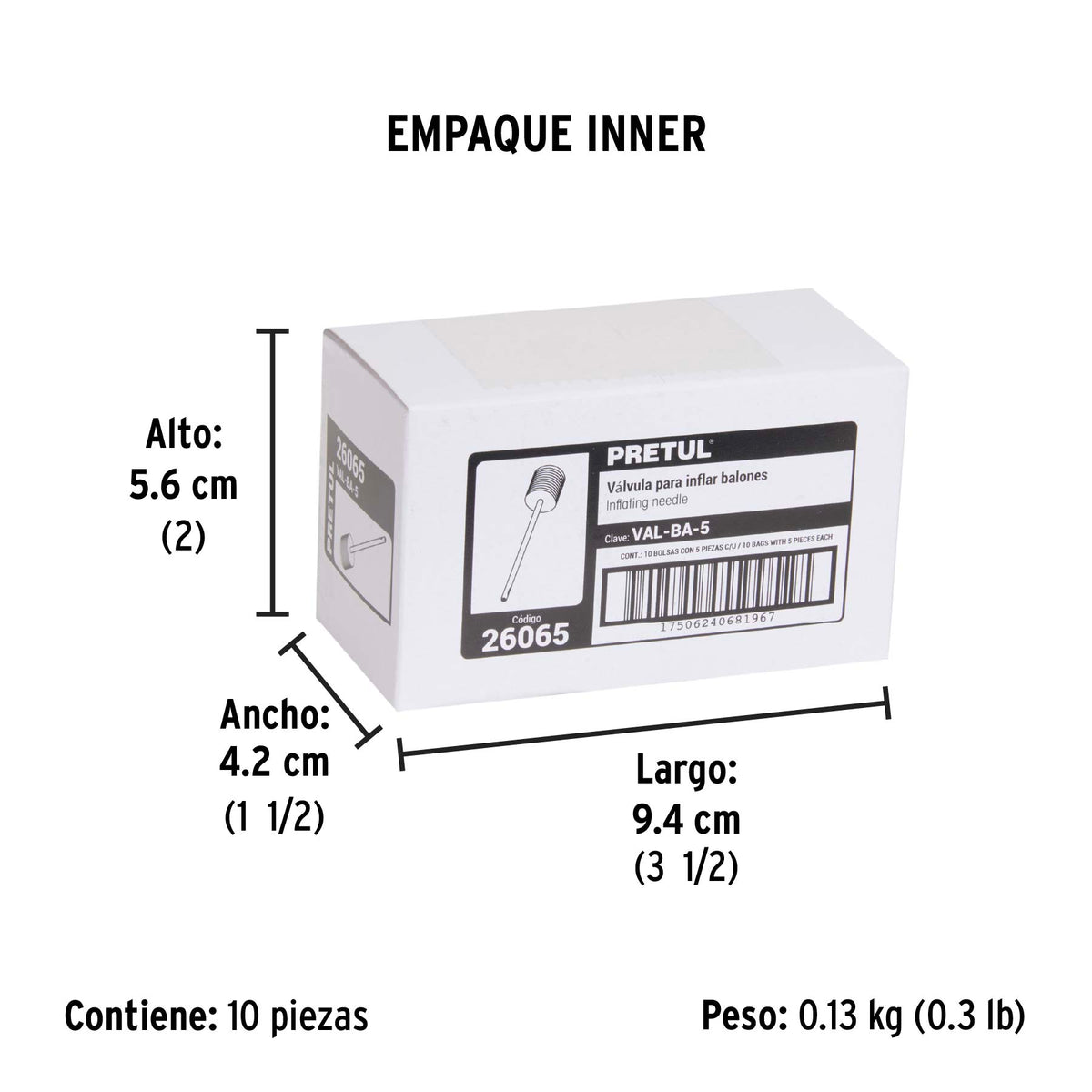 Bolsa con 5 válvulas para inflar balones, PRETUL