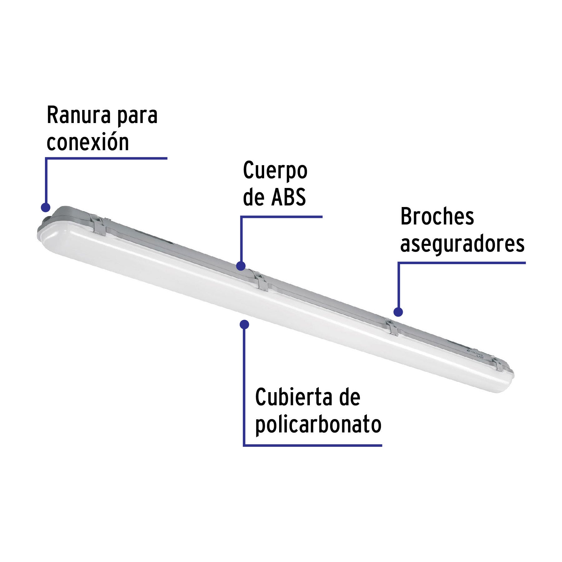 Luminario lineal de LED 36 W de sobreponer a prueba de vapor