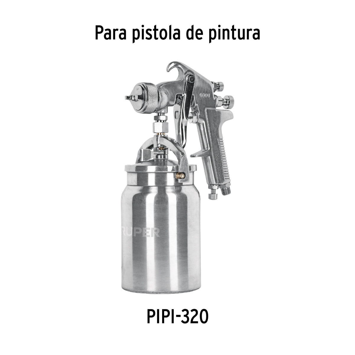 Pistola p/pintar succion HVHP vaso alum 1.8mm 3 val Truper
