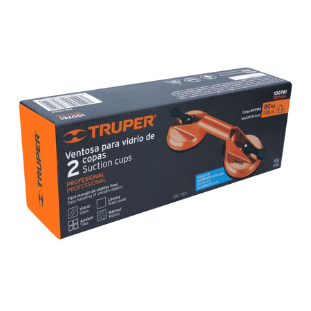 Ventosa de aluminio para vidrio 2 copas de succion Truper