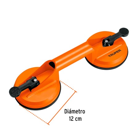 Ventosa de aluminio para vidrio 2 copas de succion Truper