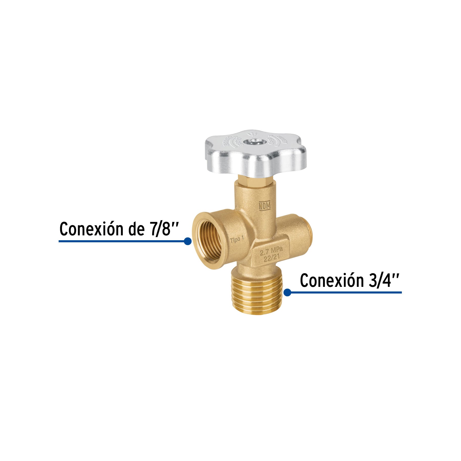 Valvula para cilindros de gas LP hasta 45 kg FOSET