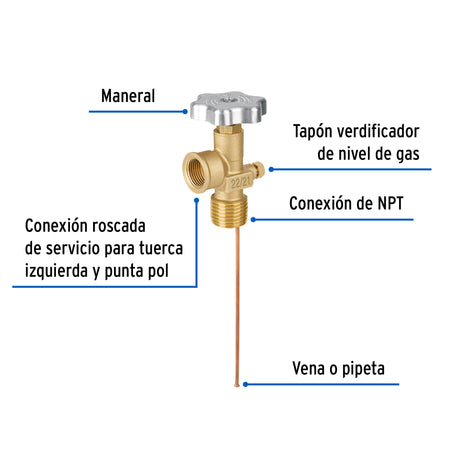 Valvula de servicio para tanque estacionario hasta 300 L