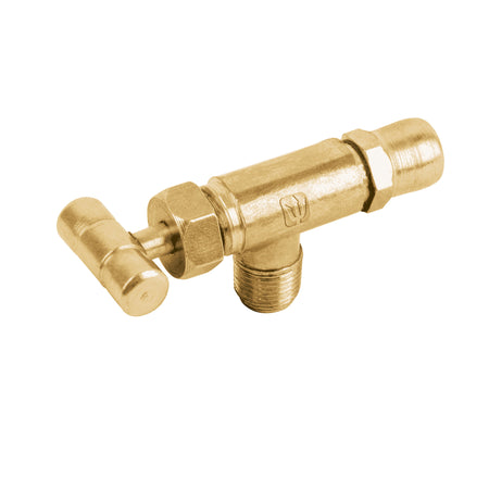 Valvula horizontal de laton 1/8" para gas LP con maneral