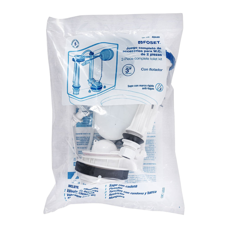 Juego de accesorios para WC 3" flotador tradicional FOSET