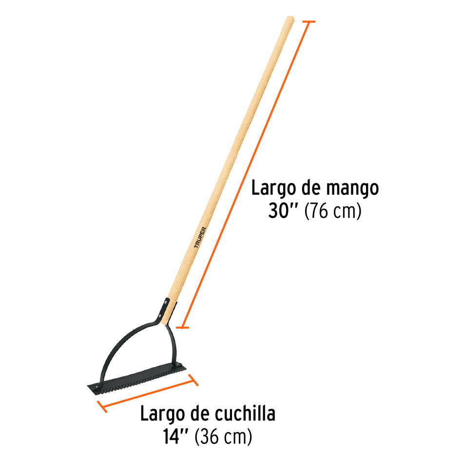 Cortador de maleza, mango de madera 30', TRUPER