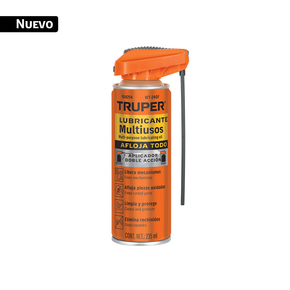 Lubricante multiusos aerosol aplicador doble acción, 235 ml