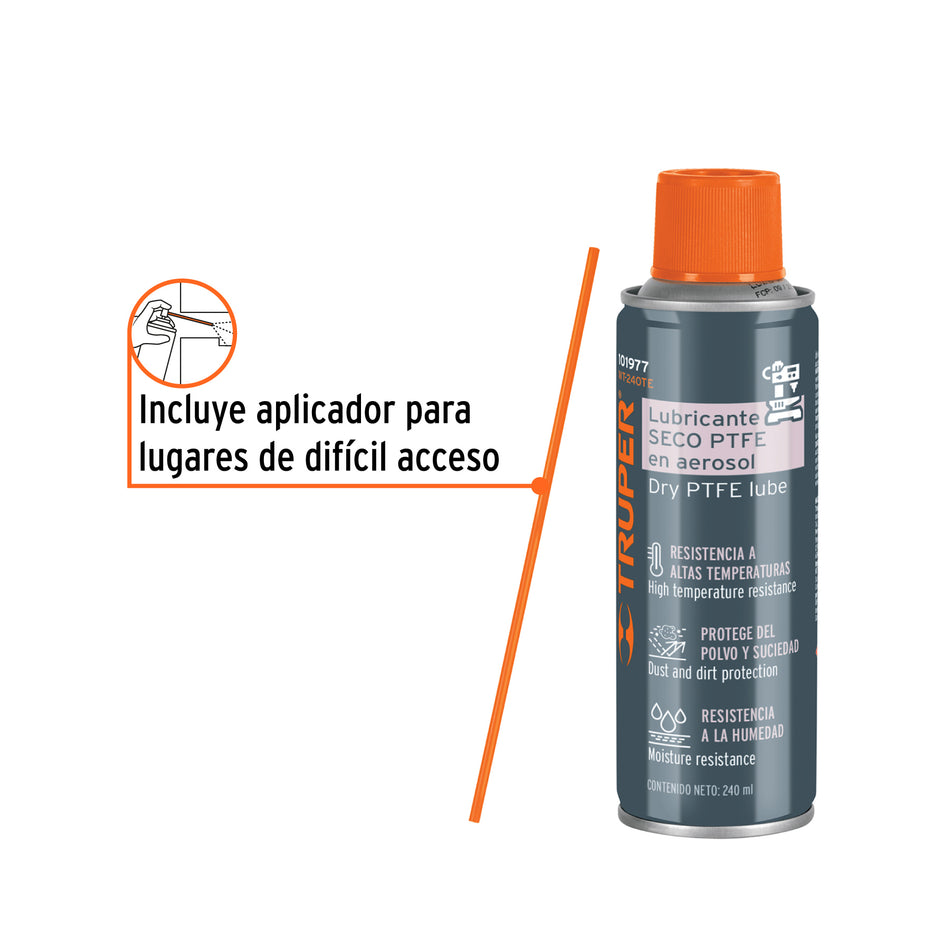 Lubricante seco PTFE en aerosol 240 ml Truper