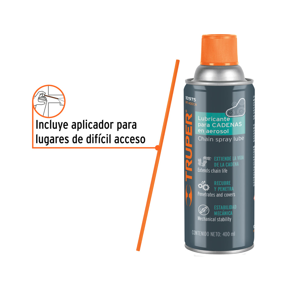 Lubricante de cadenas en aerosol 400 ml Truper