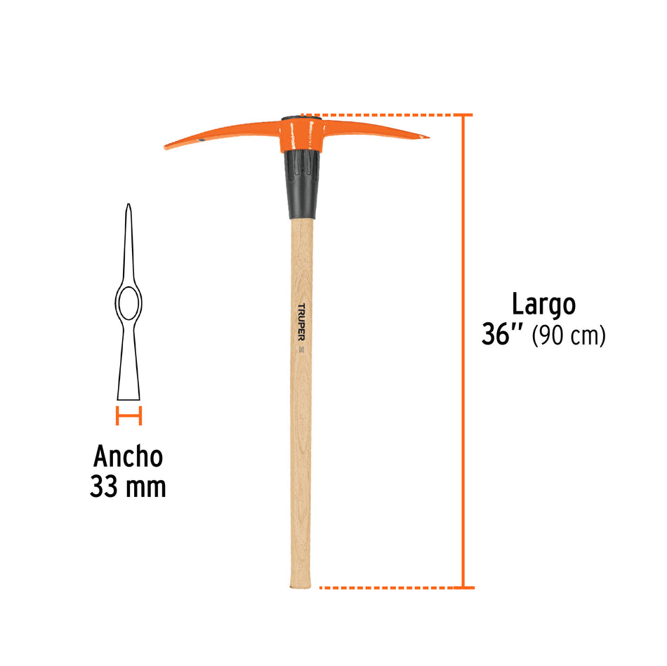 Zapapico 5 lb, mango de madera 36', Truper