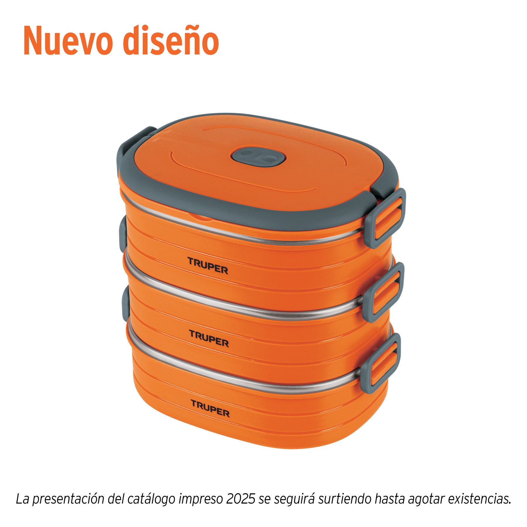 Lonchera termica con 3 contenedores de acero inoxidable